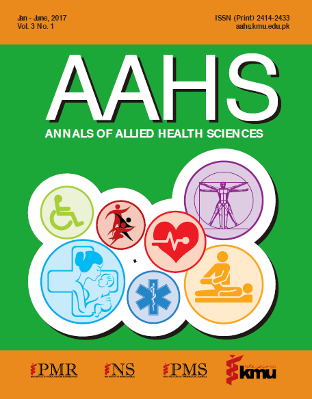 					View Vol. 3 No. 1 (2017): Annals of Allied Health Sciences
				