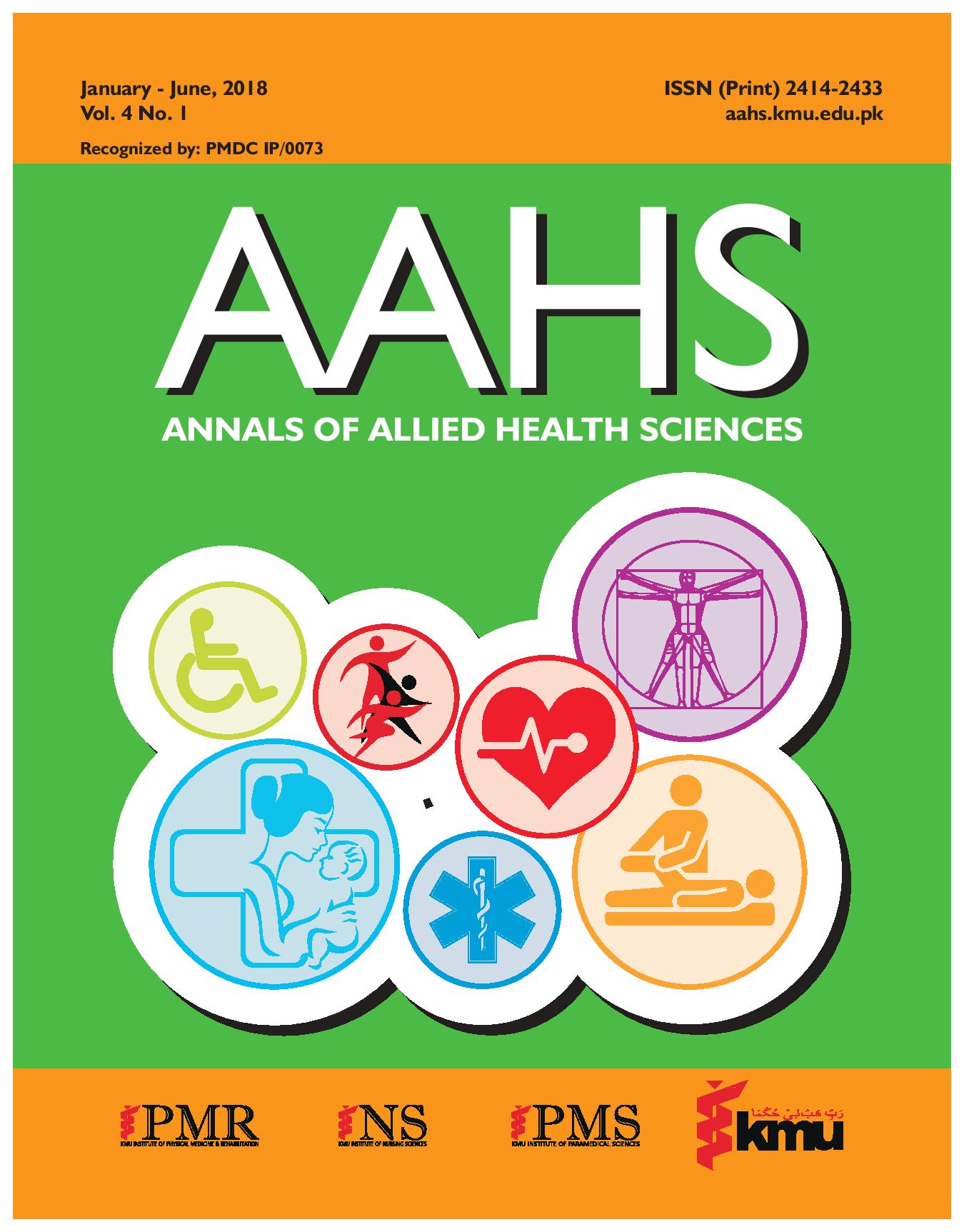 					View Vol. 4 No. 1 (2018): Annals of Allied Health Sciences
				
