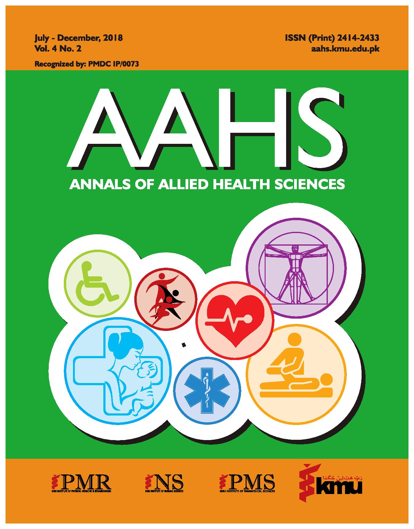 					View Vol. 4 No. 2 (2018): Annals of Allied Health Sciences
				